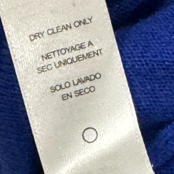 Frame Cashmere Padded Shoulder Mini Dress 3/4 Sleeve Royal Blue Size S NWOT $648 - Picture 9 of 12